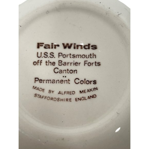Set of 5 Vintage Bowls Fair Winds USS Portsmouth Off The Barrier Forts Canton - Picture 10 of 15